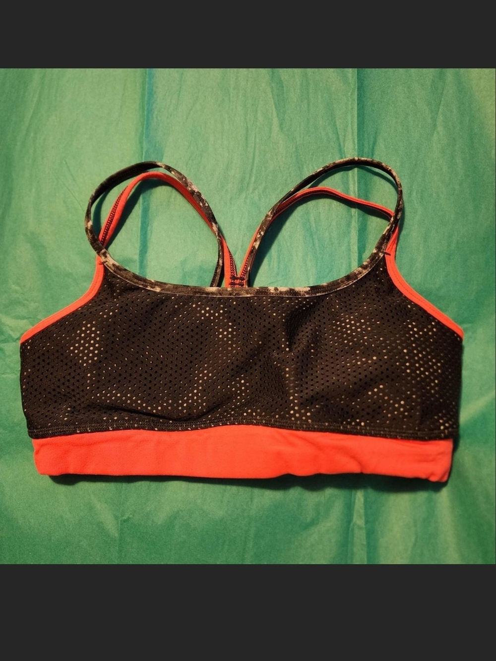 Zella Black and Coral Women's Sports Top